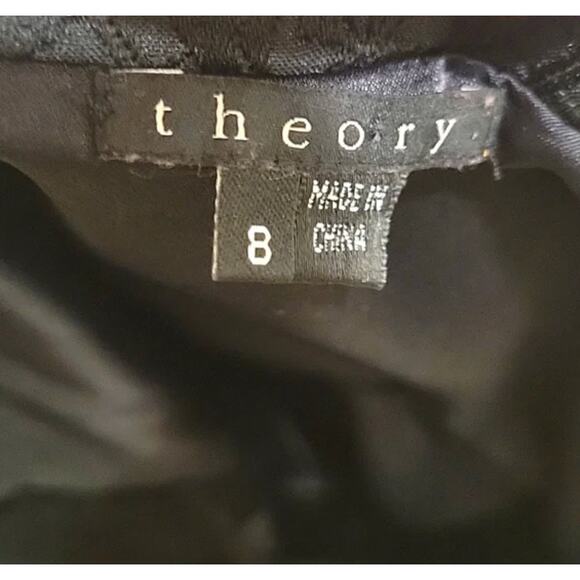 Theory Maryanna Puzzle Jacquard Textured Sheath Mini Little Black Dress 8 M LBD - Picture 7 of 10